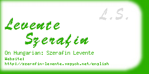 levente szerafin business card
